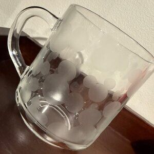 VINTAGE Disney Mickey Mouse Etched Glass Mug